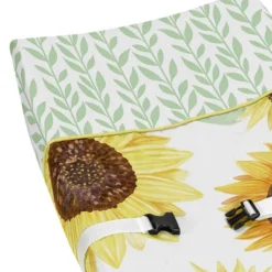 Sweet Jojo Designs Girl Changing Pad Cover Sunflower Yellow And Green -Kids House GUEST 0090ba50 eebd 4169 ac57 60823a3529d4