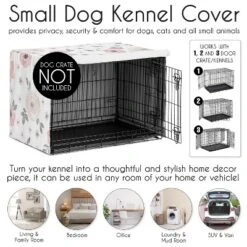 Sweet Jojo Designs Dog Crate Kennel Cover 24in. Watercolor Floral Pink And Grey -Kids House GUEST 030a6ef9 6519 4a61 90de dab3e838328d 1