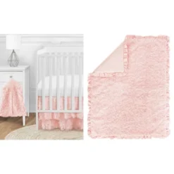Sweet Jojo Designs Girl Baby Crib Bedding Set - Rose Collection Pink 4pc -Kids House GUEST 033c2ba8 6149 4bb9 a8a9 dc8d388353e7