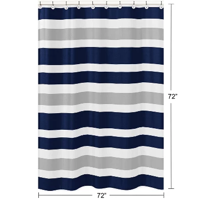 Sweet Jojo Designs Shower Curtain 72in.x72in. Stripe Blue Grey 6 Sweet Jojo Designs Shower Curtain 72in.x72in. Stripe Blue Grey - Image 4