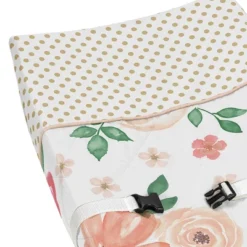 Sweet Jojo Designs Girl Changing Pad Cover Watercolor Floral Peach Green And Gold -Kids House GUEST 0503420f b468 4274 9cd9 63803621ca20