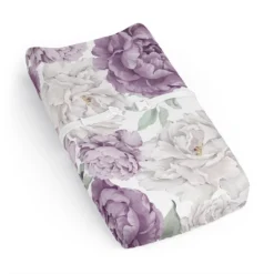 Sweet Jojo Designs Girl Changing Pad Sheet Peony Floral Garden Lavender Purple And Ivory -Kids House GUEST 06d0657f 4efb 4da7 883c 3004631f7cf7