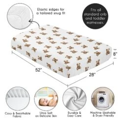 Sweet Jojo Designs Boy, Girl, Unisex/Gender Neutral Baby Fitted Crib Sheet Boho Teddy Bear Brown And White -Kids House GUEST 0774bd54 be2b 42c3 984b 908ac99ed1c1