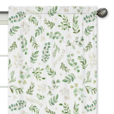 Sweet Jojo Designs Window Curtain Panels 84in. Botanical Green And White 3 Sweet Jojo Designs Window Curtain Panels 84in. Botanical Green And White - Image 2
