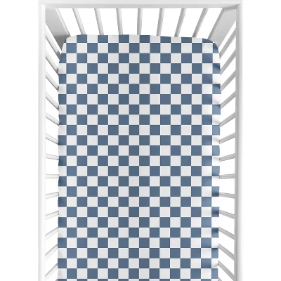 Sweet Jojo Designs Boy, Girl, Unisex/Gender Neutral Baby Fitted Crib Sheet Gingham Checkered Plaid Blue And White 8 Sweet Jojo Designs Boy, Girl, Unisex/Gender Neutral Baby Fitted Crib Sheet Gingham Checkered Plaid Blue And White - Image 6