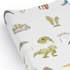 Sweet Jojo Designs Boy Changing Pad Sheet Watercolor Dinosaur Dino Multicolor -Kids House GUEST 08f38213 1814 4562 befd d8c054562479