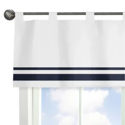 Sweet Jojo Designs Window Valance Treatment 54in. Hotel White And Blue -Kids House GUEST 0bd97f4f 28bc 4083 8f4f e78ec17334b6