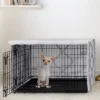 Sweet Jojo Designs Dog Crate Kennel Cover 24in. Boho Fringe White And Grey -Kids House GUEST 0c01ec58 3de9 4179 9b0d cc4fbcc6f78b