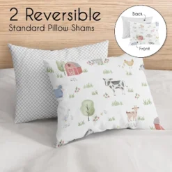 Sweet Jojo Designs Full/Queen Comforter Bedding Set Farm Animals Multicolor 3 Pc -Kids House GUEST 0f01aaf0 a9a7 4078 9607 03051ff044f1