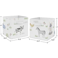 Sweet Jojo Designs Boy Or Girl Gender Neutral Unisex Fabric Storage Bins Set Farm Animals -Kids House GUEST 0f6f7f4c 087d 4e26 8bf0 6f9d4721502f