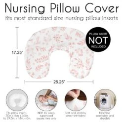 Sweet Jojo Designs Girl Support Nursing Pillow Cover (Pillow Not Included) Botanical Pink And White -Kids House GUEST 10c4c205 0416 4465 8ec5 fcb2124ef82b