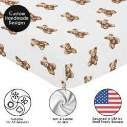 Sweet Jojo Designs Boy, Girl, Unisex/Gender Neutral Baby Fitted Crib Sheet Boho Teddy Bear Brown And White -Kids House GUEST 13a38ef6 d35a 4e02 a03e 24c4fb9a9674