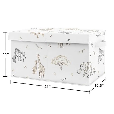 Sweet Jojo Designs Boy Or Girl Gender Neutral Unisex Fabric Storage Toy Bin Serengeti Animals Multicolor 4 Sweet Jojo Designs Boy Or Girl Gender Neutral Unisex Fabric Storage Toy Bin Serengeti Animals Multicolor - Image 2
