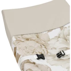 Sweet Jojo Designs Girl Changing Pad Cover Peony Floral Garden Taupe And Ivory -Kids House GUEST 14110fe0 61f6 444b 9ffd c5b08635e988