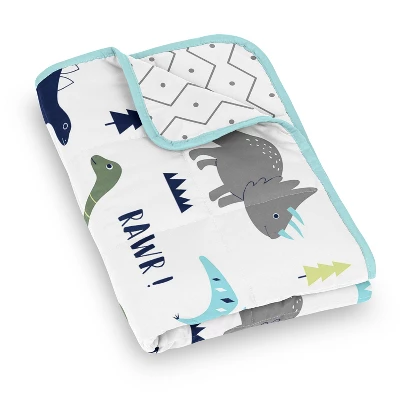 Sweet Jojo Designs Boy Toddler Weighted Blanket 5lbs. For Kids Mod Dinosaur Blue And Green 4 Sweet Jojo Designs Boy Toddler Weighted Blanket 5lbs. For Kids Mod Dinosaur Blue And Green - Image 2