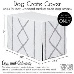 Sweet Jojo Designs Gender Neutral Unisex Dog Crate Kennel Cover 36in. Boho Fringe White And Grey -Kids House GUEST 18149cdd f030 4efd 808a 9075f5f4f0b3