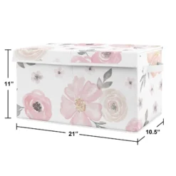Sweet Jojo Designs Fabric Storage Toy Bin Watercolor Floral Pink And Grey -Kids House GUEST 19b4f977 c57a 4364 85ba 27b9a42b22ec
