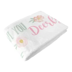 Sweet Jojo Designs Girl Milestone Swaddle Baby Blanket Deer Floral Pink Mint And White -Kids House GUEST 1b0b5f9c 9d17 41ff 945c 282fbe171d69