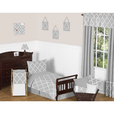 Sweet Jojo Designs Gray & White Trellis Window Valance - Gray 3 Sweet Jojo Designs Gray & White Trellis Window Valance - Gray