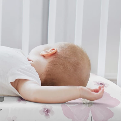 Sweet Jojo Designs Girl Baby Bassinet Fitted Sheets Set Watercolor Floral Purple Pink And Grey 2pc 4 Sweet Jojo Designs Girl Baby Bassinet Fitted Sheets Set Watercolor Floral Purple Pink And Grey 2pc - Image 2