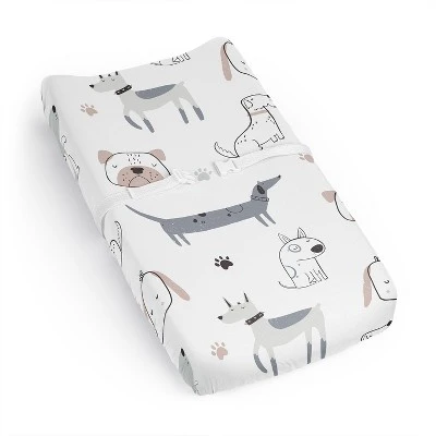 Sweet Jojo Designs Boy, Girl, Unisex/Gender Neutral Changing Pad Sheet Cartoon Puppy Grey Taupe And Blue 8 Sweet Jojo Designs Boy, Girl, Unisex/Gender Neutral Changing Pad Sheet Cartoon Puppy Grey Taupe And Blue - Image 6