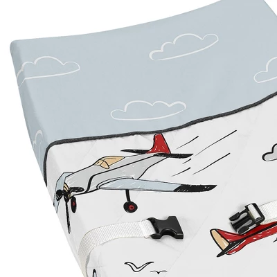 Sweet Jojo Designs Boy Changing Pad Cover Airplane Red Blue And White 4 Sweet Jojo Designs Boy Changing Pad Cover Airplane Red Blue And White - Image 2
