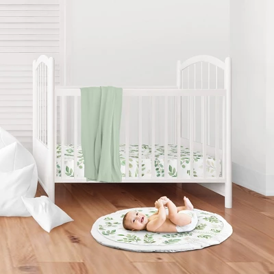 Sweet Jojo Designs Girl Baby Tummy Time Playmat Botanical Green And White 3 Sweet Jojo Designs Girl Baby Tummy Time Playmat Botanical Green And White