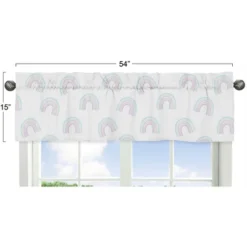 Sweet Jojo Designs Window Valance Treatment 54in. Rainbow Turquoise, Purple And Pink -Kids House GUEST 25b5a410 d0c9 4fb0 87f5 197abf79ceb5