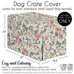 Sweet Jojo Designs Girl Dog Crate Kennel Cover 24in. Vintage Floral Pink Green And Yellow -Kids House GUEST 26087d79 3071 4163 bf76 9ed1a9291b1b