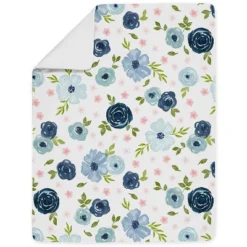 Sweet Jojo Designs Girl Toddler Bedding Set Watercolor Floral Blue Pink And White 5pc -Kids House GUEST 272b6ced 8e38 44ef bc79 6e3aaafd78dd