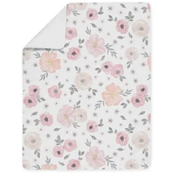 Sweet Jojo Designs Girl Toddler Bedding Set Watercolor Floral Pink And Grey 5pc. -Kids House GUEST 27a66c56 ae78 49aa af46 828941fe43c9