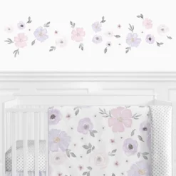 Sweet Jojo Designs Girl Wall Decal Stickers Art Nursery Décor Watercolor Floral Purple Pink And Grey 4pc -Kids House GUEST 27a8cea1 ecbe 49a2 97a0 b656c4d53145