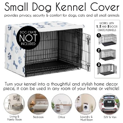Sweet Jojo Designs Dog Crate Kennel Cover 30in. Paw And Bone Navy Blue And White 5 Sweet Jojo Designs Dog Crate Kennel Cover 30in. Paw And Bone Navy Blue And White - Image 3