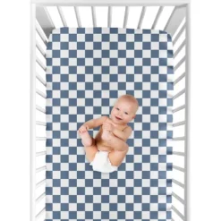 Sweet Jojo Designs Boy, Girl, Unisex/Gender Neutral Baby Fitted Crib Sheet Gingham Checkered Plaid Blue And White 12 Sweet Jojo Designs Boy, Girl, Unisex/Gender Neutral Baby Fitted Crib Sheet Gingham Checkered Plaid Blue And White -Kids House GUEST 2ceb50da 3a53 48bf b3a3 e112ff7bcd20