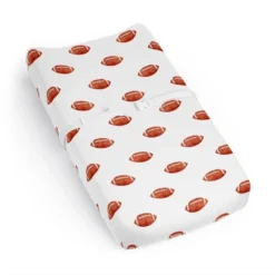 Sweet Jojo Designs Boy Changing Pad Sheet Football Brown And White -Kids House GUEST 2ded929b 6deb 40ac a06d b3c999778302