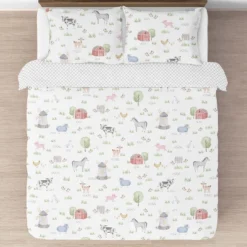 Sweet Jojo Designs Full/Queen Comforter Bedding Set Farm Animals Multicolor 3 Pc -Kids House GUEST 2df6a3b6 069d 4299 b856 86273394043e