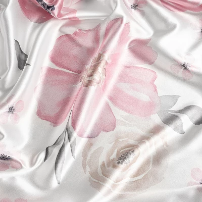 Sweet Jojo Designs Decorative Satin Pillowcases Watercolor Floral Pink And Grey 2pc 6 Sweet Jojo Designs Decorative Satin Pillowcases Watercolor Floral Pink And Grey 2pc - Image 4