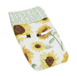 Sweet Jojo Designs Girl Changing Pad Cover Sunflower Yellow And Green -Kids House GUEST 30864ec8 8c42 4e30 b0df afb4511a2ad6