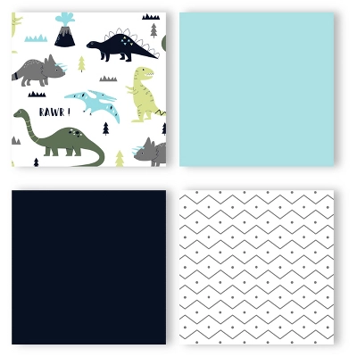 Blue & Green Mod Dinosaur Bedding Set (Toddler) - Sweet Jojo Designs 4 Blue & Green Mod Dinosaur Bedding Set (Toddler) - Sweet Jojo Designs - Image 2