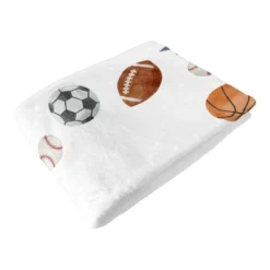 Sweet Jojo Designs Boy Baby Milestone Blanket Watercolor Sports Theme Blue Brown And Orange -Kids House GUEST 38090db7 1d02 46bf 9f86 d37526cf8e41