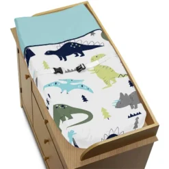 Sweet Jojo Designs Changing Pad Cover - Blue & Green Mod Dino -Kids House GUEST 3a7ebe88 395c 4b72 8c5e 5969220c2357