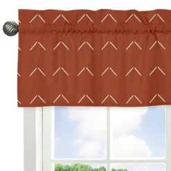 Sweet Jojo Designs Window Valance Treatment 54in. Diamond Tuft Orange And Ivory -Kids House GUEST 3b2a4499 6fa0 4610 80c0 076972fd4c0d