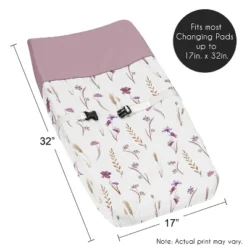 Sweet Jojo Designs Girl Changing Pad Cover Watercolor Floral Garden Purple And Taupe -Kids House GUEST 3bef0b13 205f 4a2d bf9b 8bd81f25042b