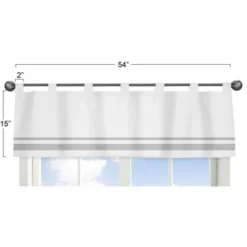 Sweet Jojo Designs Window Valance Treatment 54in. Hotel White And Gray -Kids House GUEST 3cac4873 8bf1 4d28 94e0 412edd95dc75