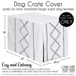 Sweet Jojo Designs Dog Crate Kennel Cover 42in. Boho Fringe White And Grey -Kids House GUEST 3cdc5a7f b4c1 43a9 b114 0a9a8c846b49