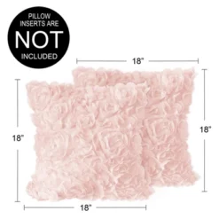 Sweet Jojo Designs Girl Decorative Throw Pillow Covers 18in. (Pillow Inserts Not Included) Rose Pink 2pc. -Kids House GUEST 3d612124 60dc 4adb 9ca4 b210d946b78d