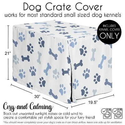 Sweet Jojo Designs Dog Crate Kennel Cover 30in. Paw And Bone Navy Blue And White 6 Sweet Jojo Designs Dog Crate Kennel Cover 30in. Paw And Bone Navy Blue And White - Image 4
