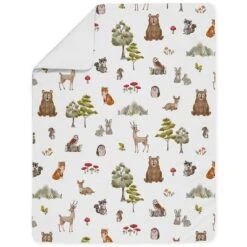Sweet Jojo Designs Boy Girl Gender Neutral Unisex Toddler Bedding Set Watercolor Woodland Forest Animals Green Brown White 5pc -Kids House GUEST 4179a15d 800c 47ef b677 da0fcbb7d419