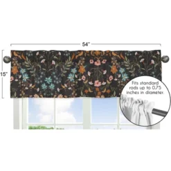 Sweet Jojo Designs Girl Window Valance Treatment 54in. Boho Floral Wildflower Black Orange And Blue -Kids House GUEST 43239bba 9f4b 4693 abc3 ecc294783c10