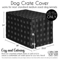 Sweet Jojo Designs Dog Crate Kennel Cover 36in. Boho Hatch Black And White -Kids House GUEST 4379310e 7e56 4e6d 874b 46c7d3442ee8